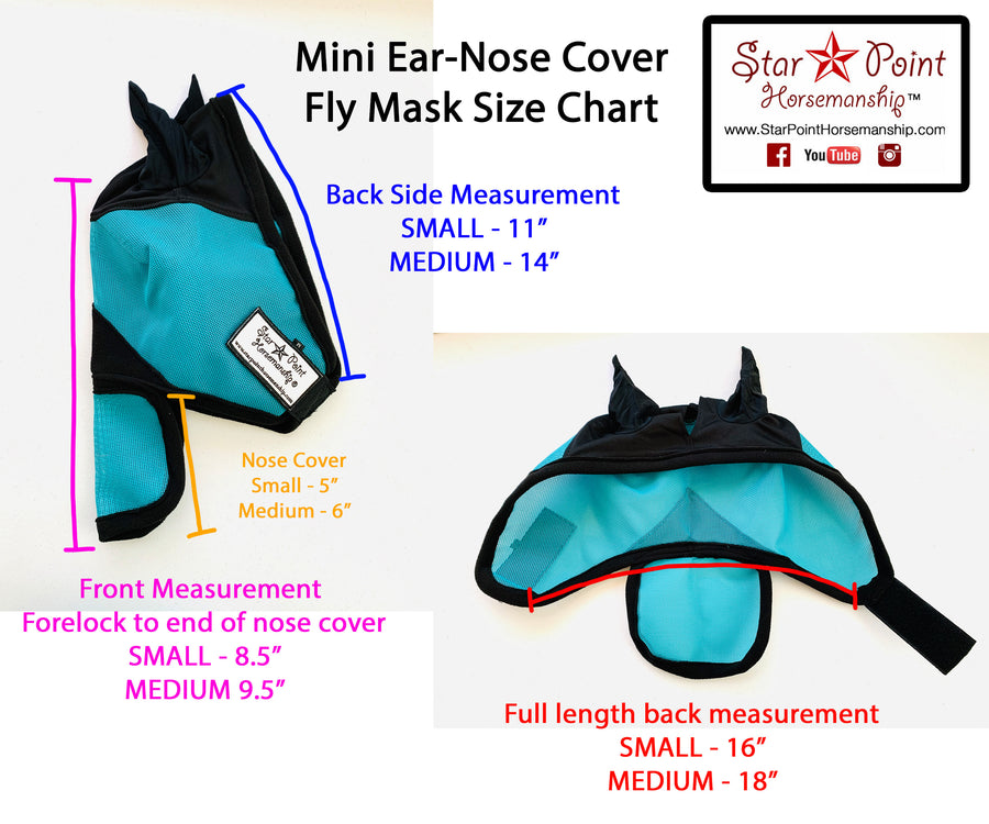 Mini-Pony Ear/Nose Cover Fly Mask - Star Point Horsemanship