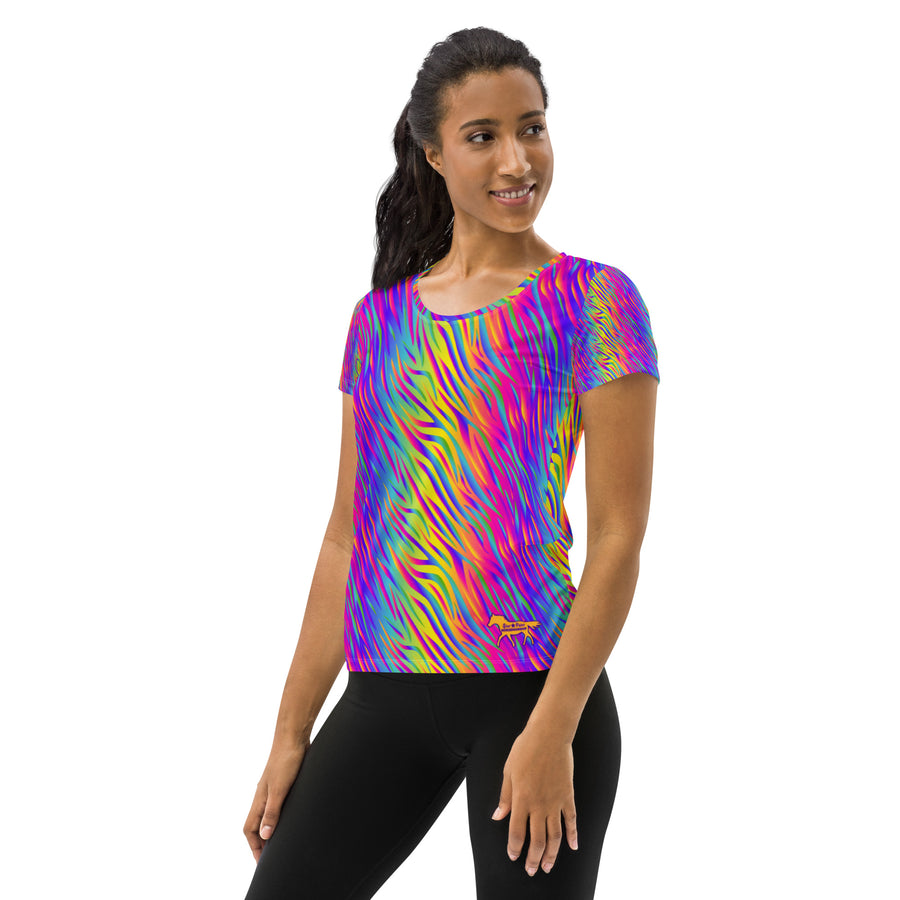 Rainbow Zebra Women's UV Sport Shirt - Star Point Horsemanship