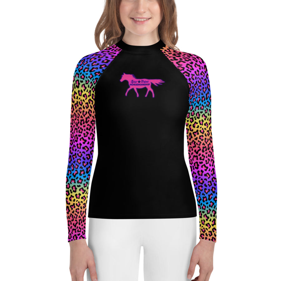 Girl's Rainbow Cheetah Sun Shirt - Star Point Horsemanship